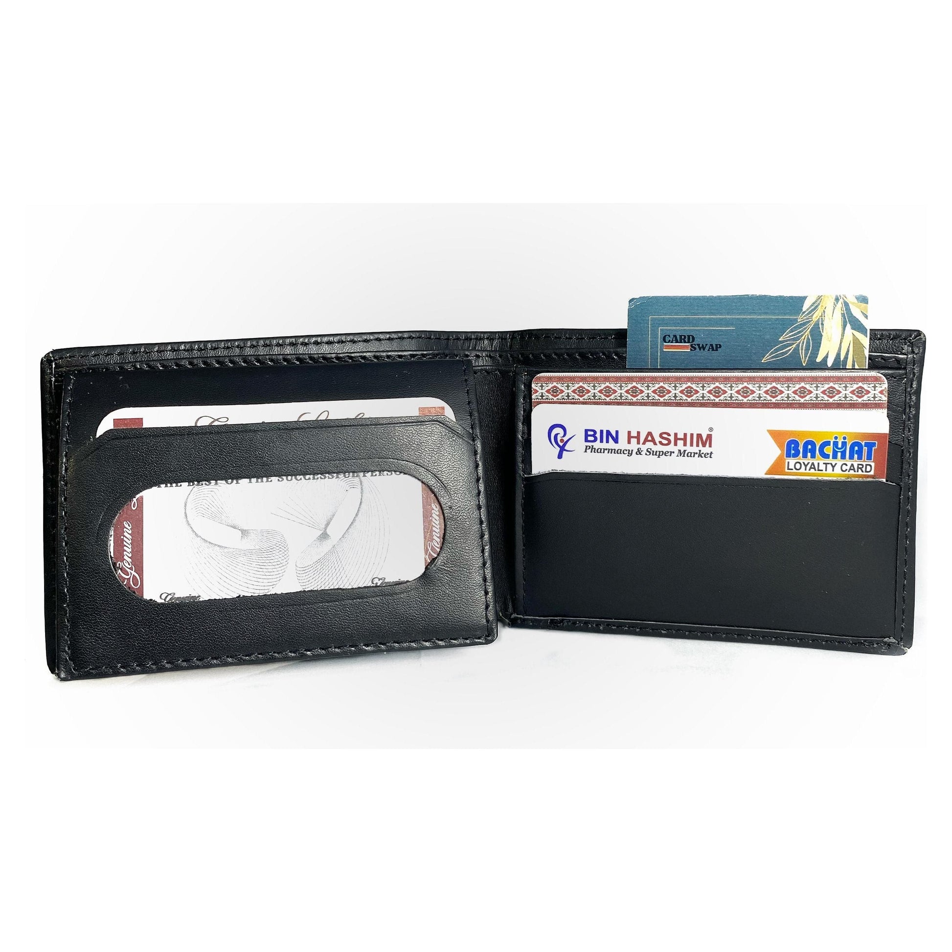 Premium Black Leather Wallet for Men – Slim, Stylish, and Durable | Cardswap - CARDSWAP