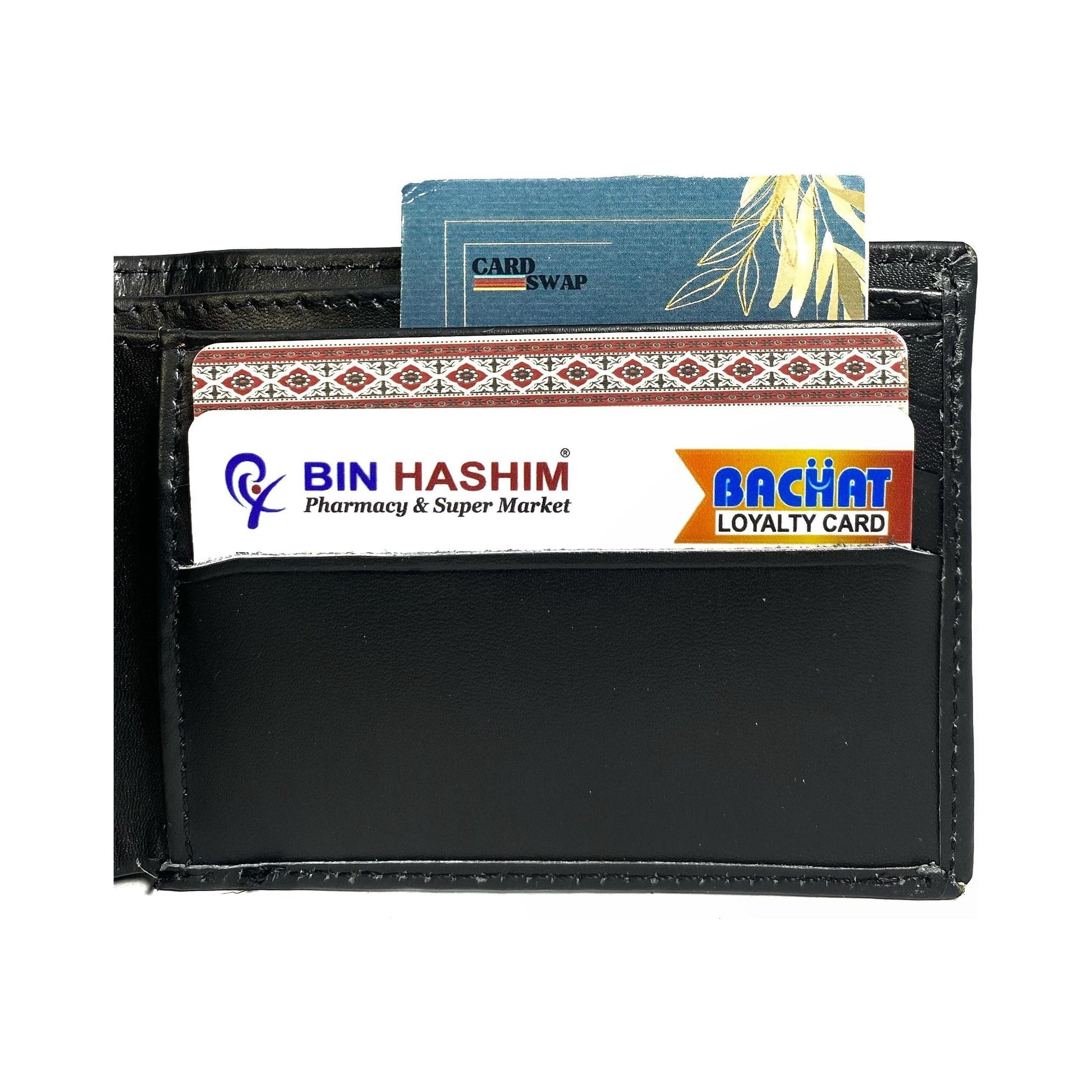 Premium Black Leather Wallet for Men – Slim, Stylish, and Durable | Cardswap - CARDSWAP