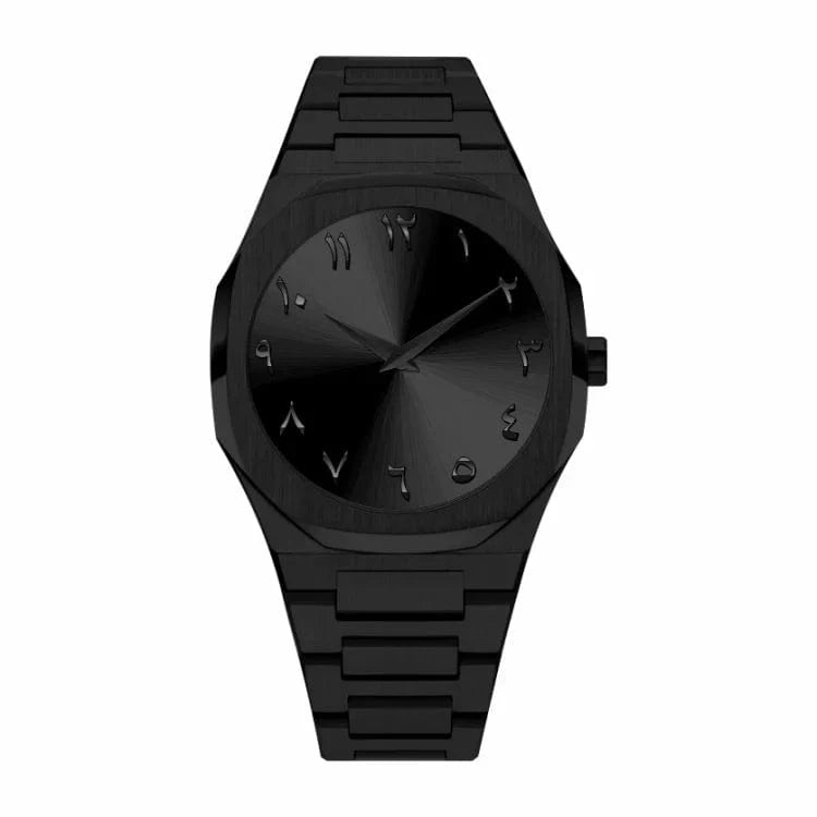 Arabic Aura Watch – Stylish Black Dial - CARDSWAP