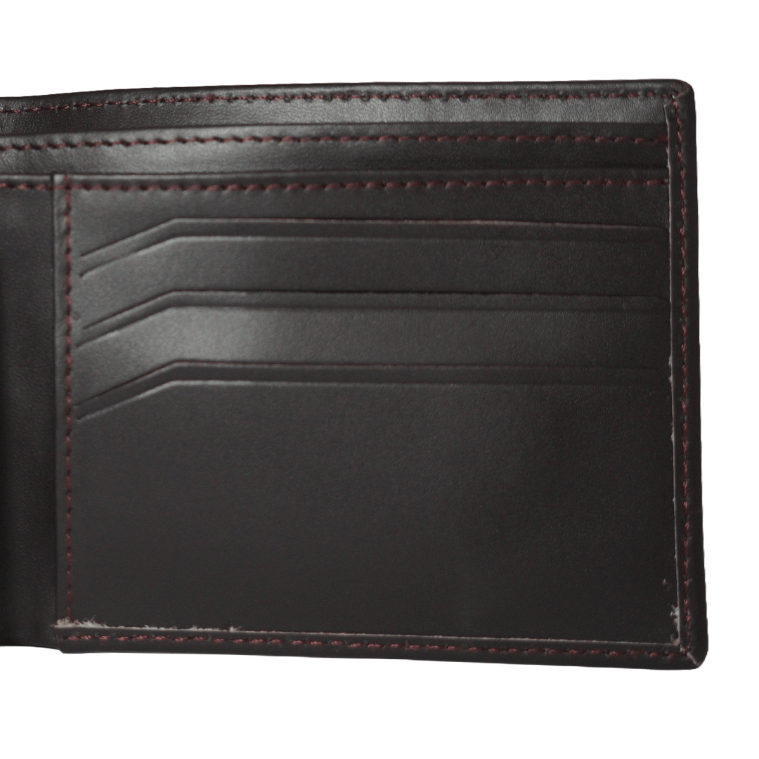 Premium Dark Brown Leather Wallet with ID Window – Sleek and Functional - CARDSWAP