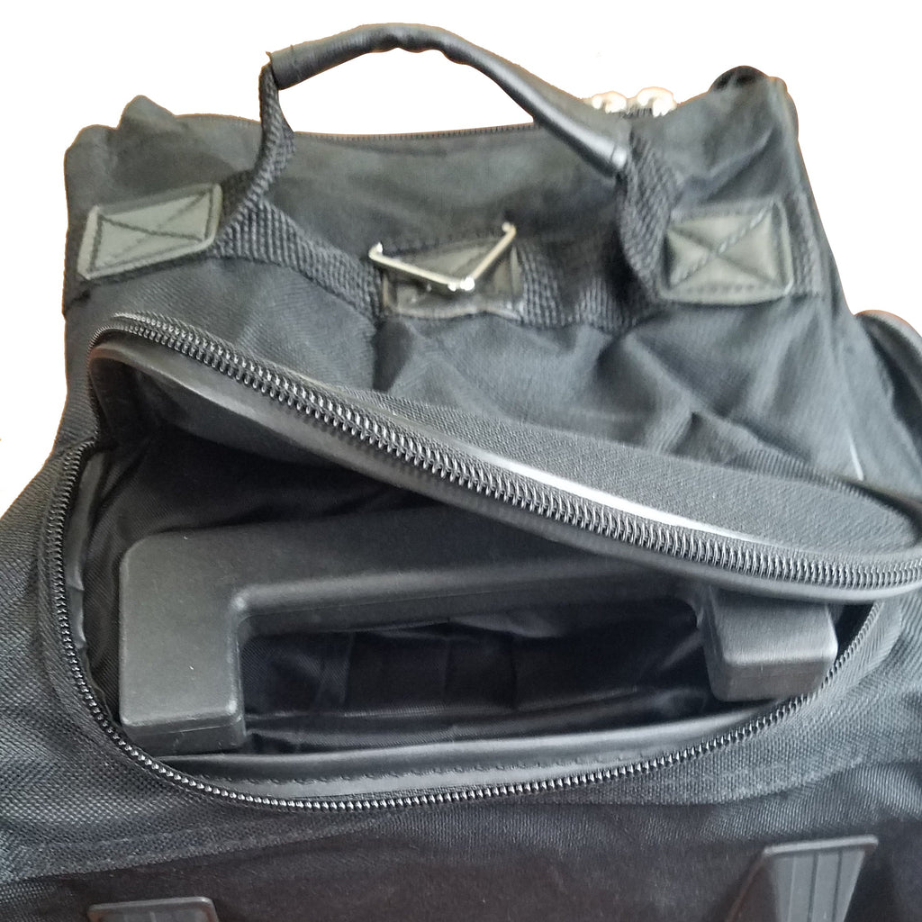 Black Rolling Duffel Bag With 5 Pockets For Office Work Exercise Gym Outdoor