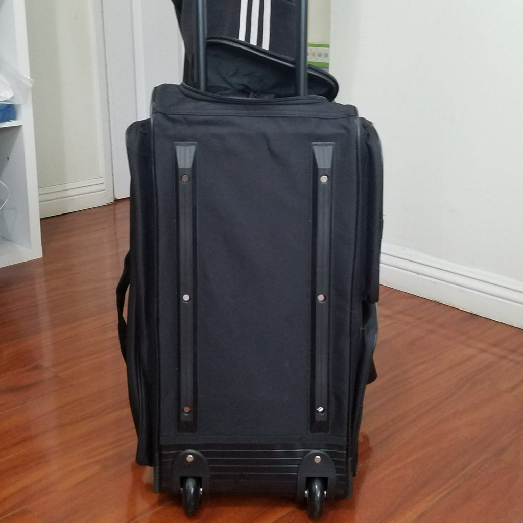 Black Rolling Duffel Bag With 5 Pockets For Office Work Exercise Gym Outdoor
