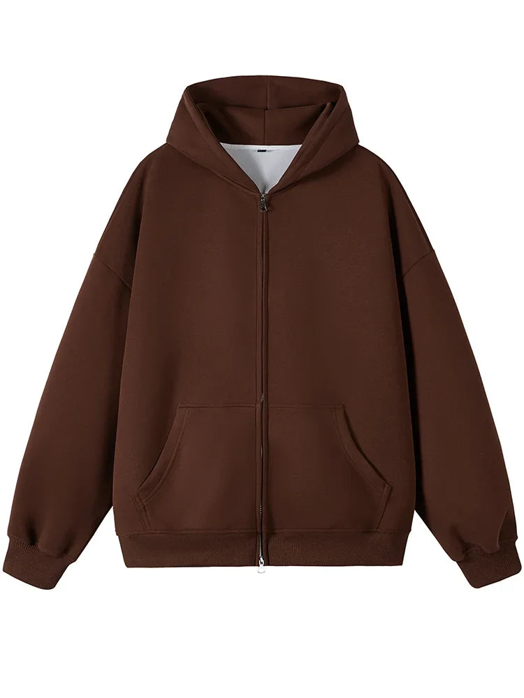 Double Zip - Up Unisex Hooded Sweatshirt
