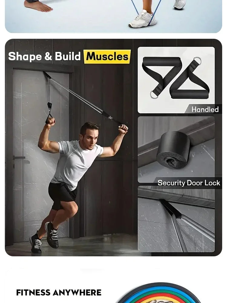 11 Piece Set Of Fitness Tension Rope