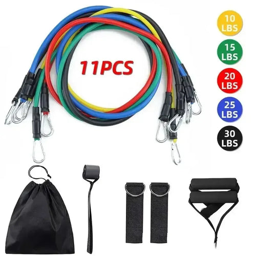 11 Piece Set Of Fitness Tension Rope