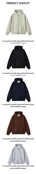 Double Zip - Up Unisex Hooded Sweatshirt