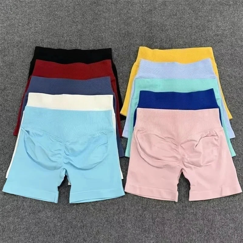 Impact Shorts 4.5" Women Yoga Shorts Seamless Low Waist Scrunch Bum Gym Leggings Workout Stretch Fitness Sports Shorts