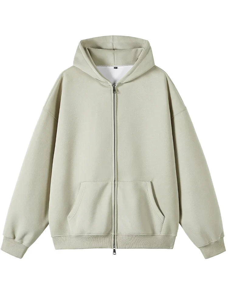Double Zip - Up Unisex Hooded Sweatshirt