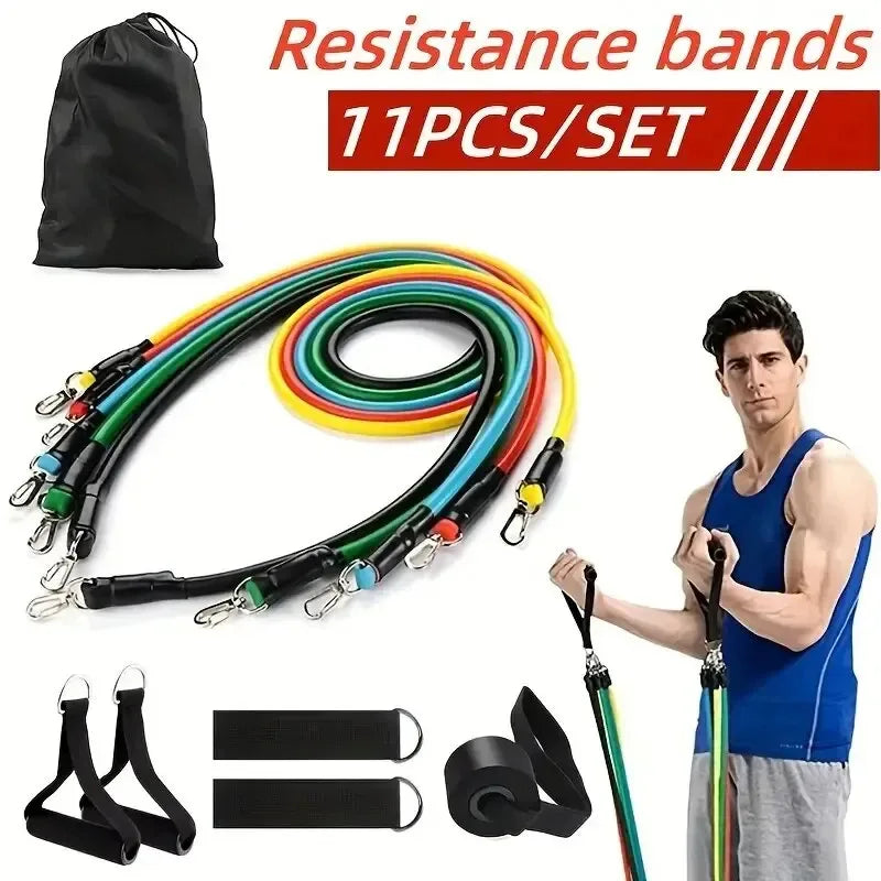 11 Piece Set Of Fitness Tension Rope