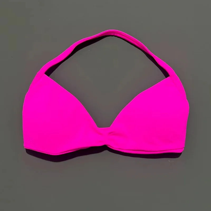 EASYFIT Strappy Bra Gym Top Women High Support Thin Strap Halter Sports Seamless Bras Scrunch Push-up Workout Yoga Tank Tops