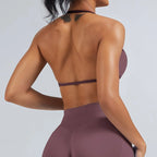 EASYFIT Impact Strappy Bra Gym Top Women High Support Thin Strap Halter Sports Seamless Bras Scrunch Push-up Workout Yoga Tanks