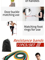 11 Piece Set Of Fitness Tension Rope