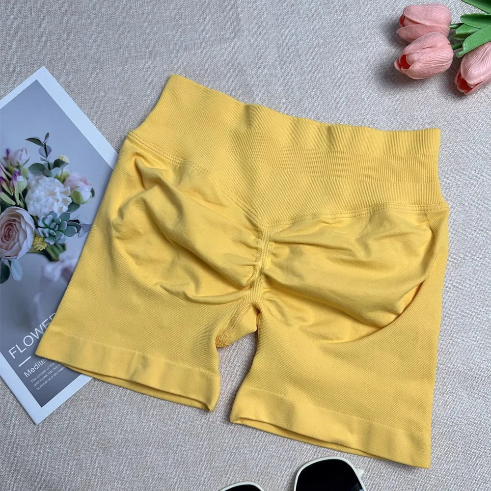 Impact Shorts 4.5" Women Yoga Shorts Seamless Low Waist Scrunch Bum Gym Leggings Workout Stretch Fitness Sports Shorts