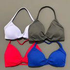 EASYFIT Strappy Bra Gym Top Women High Support Thin Strap Halter Sports Seamless Bras Scrunch Push-up Workout Yoga Tank Tops