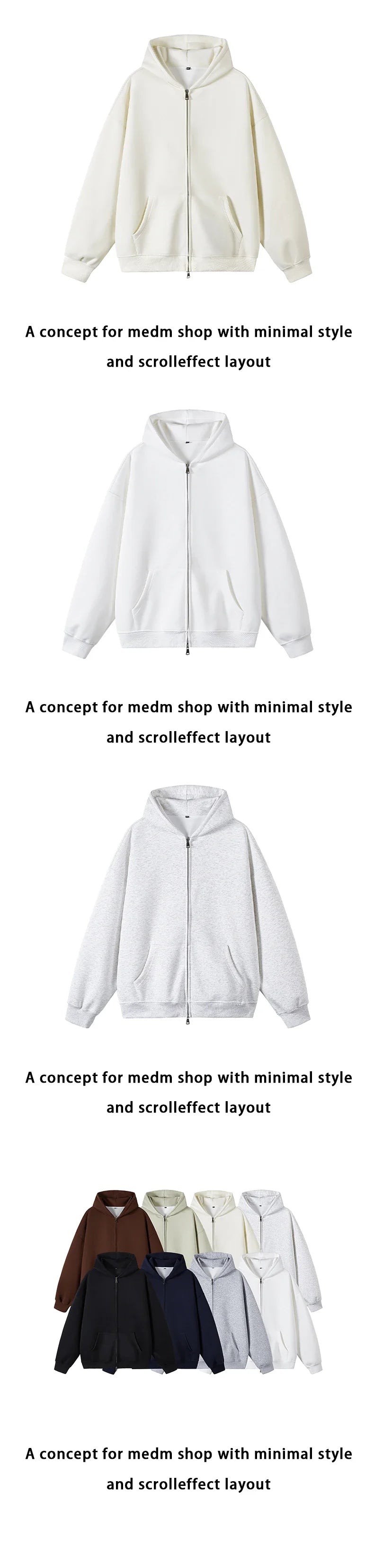 Double Zip - Up Unisex Hooded Sweatshirt