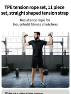 11 Piece Set Of Fitness Tension Rope