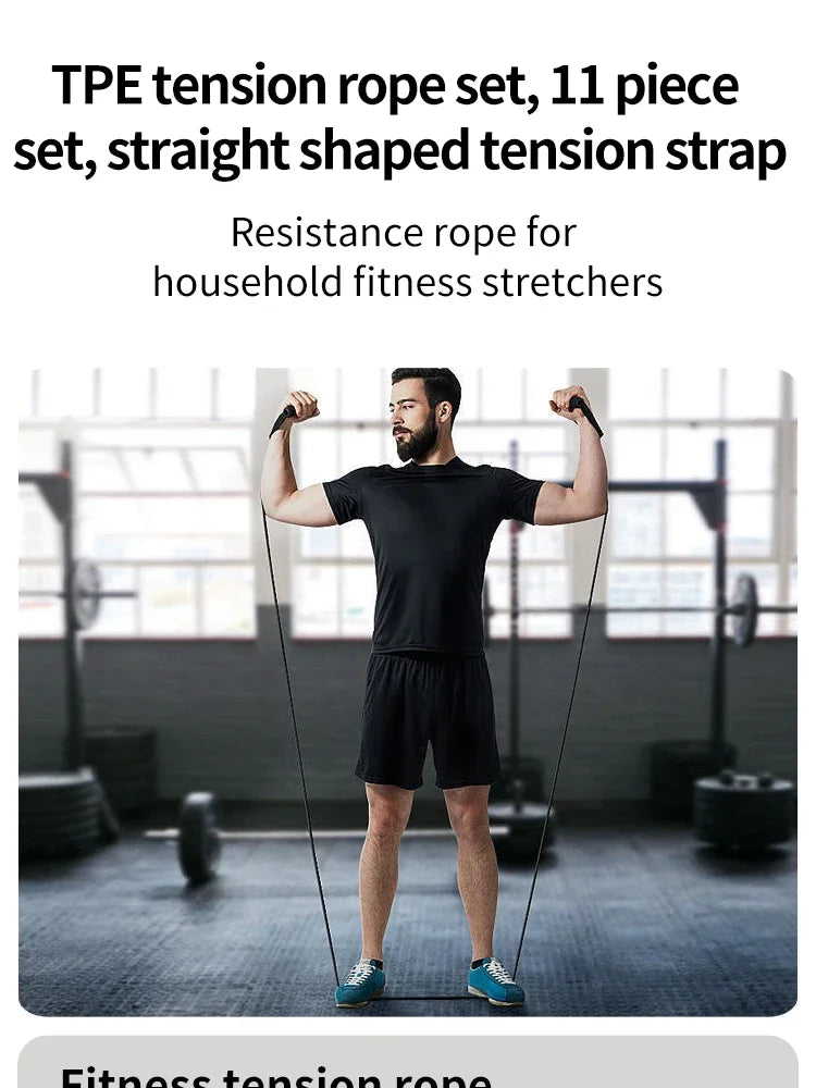 11 Piece Set Of Fitness Tension Rope