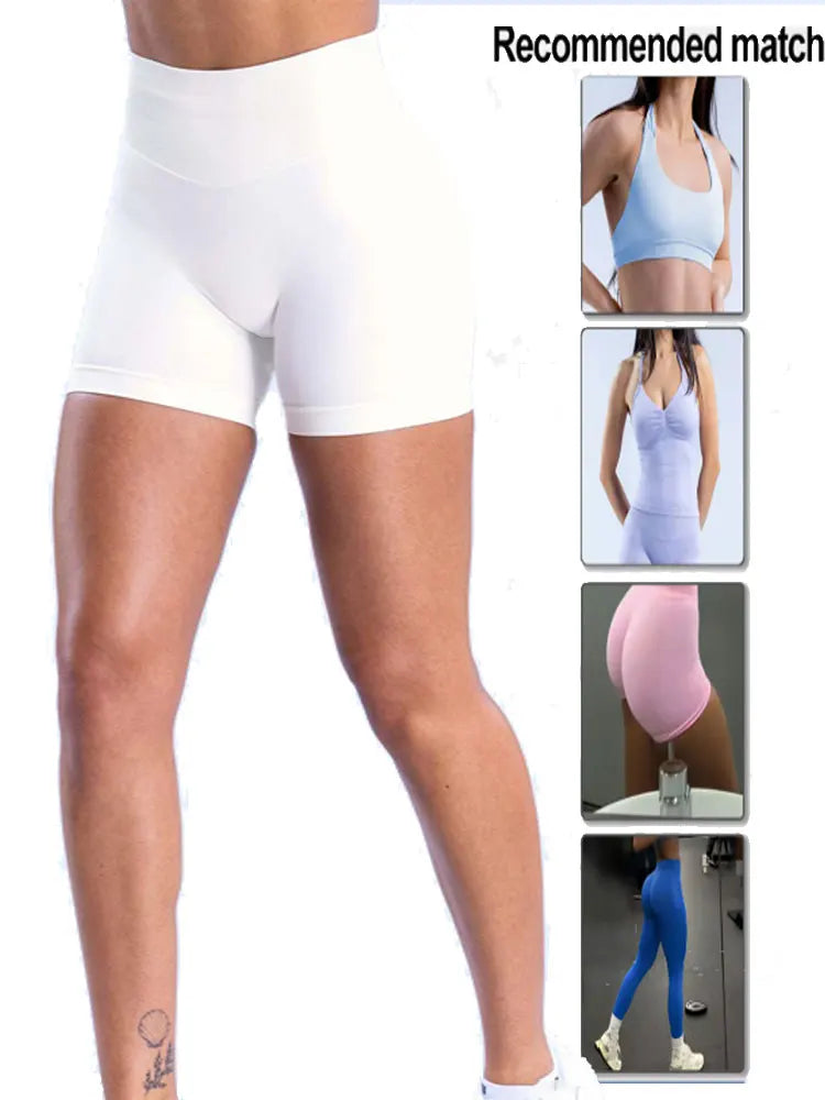Impact Shorts 4.5" Women Yoga Shorts Seamless Low Waist Scrunch Bum Gym Leggings Workout Stretch Fitness Sports Shorts