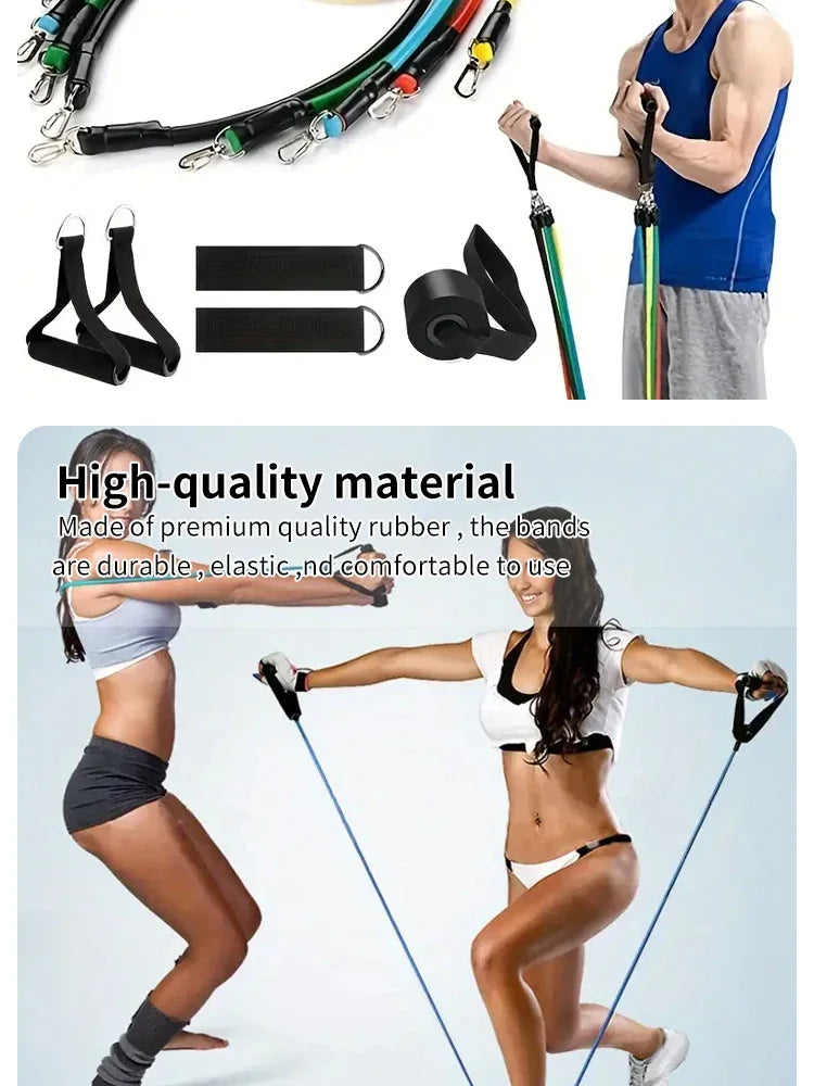 11 Piece Set Of Fitness Tension Rope