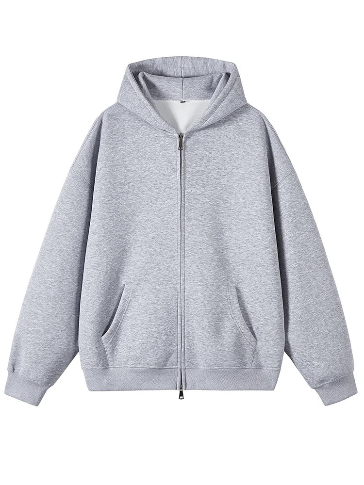 Double Zip - Up Unisex Hooded Sweatshirt
