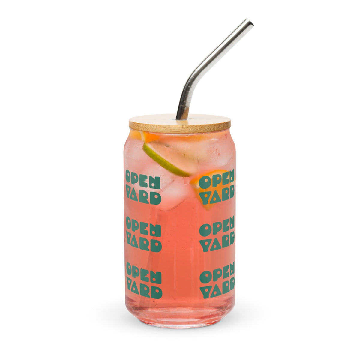 Can-shaped glass (available with straw)