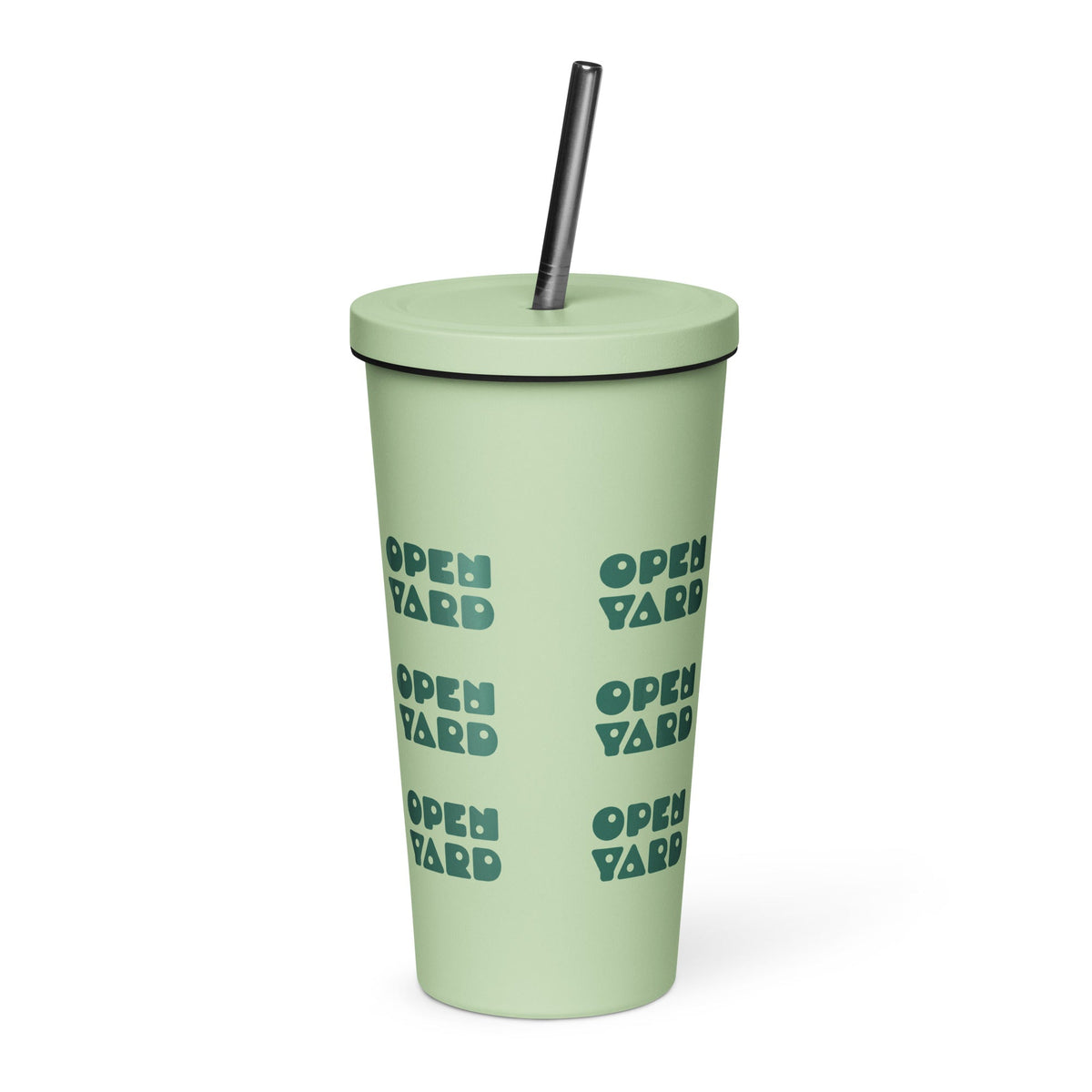 Insulated tumbler with a straw
