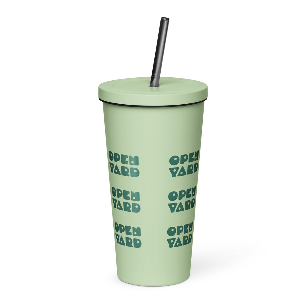 Insulated tumbler with a straw