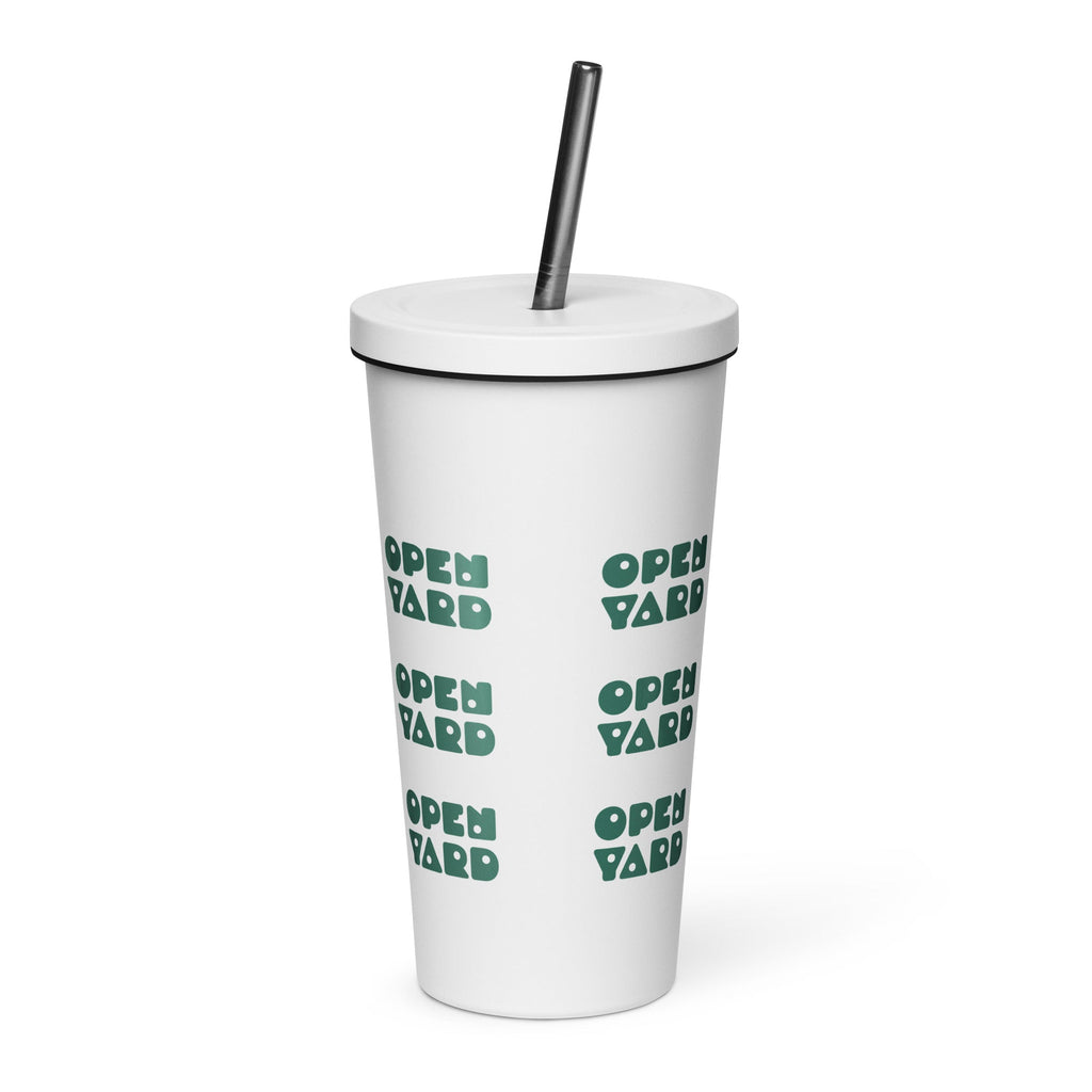 Insulated tumbler with a straw