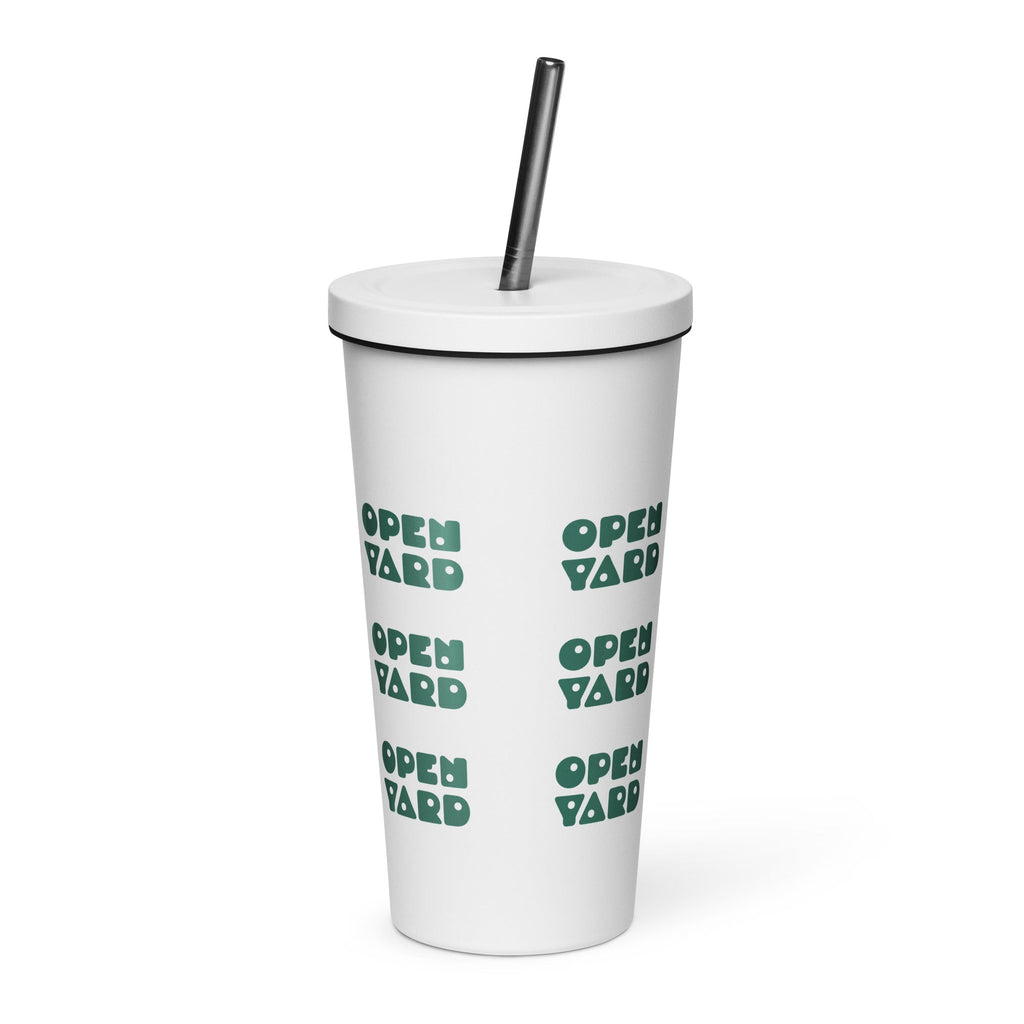 Insulated tumbler with a straw