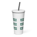 Insulated tumbler with a straw