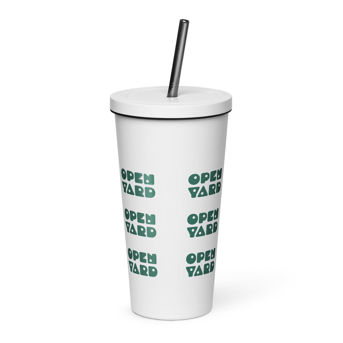 Insulated tumbler with a straw
