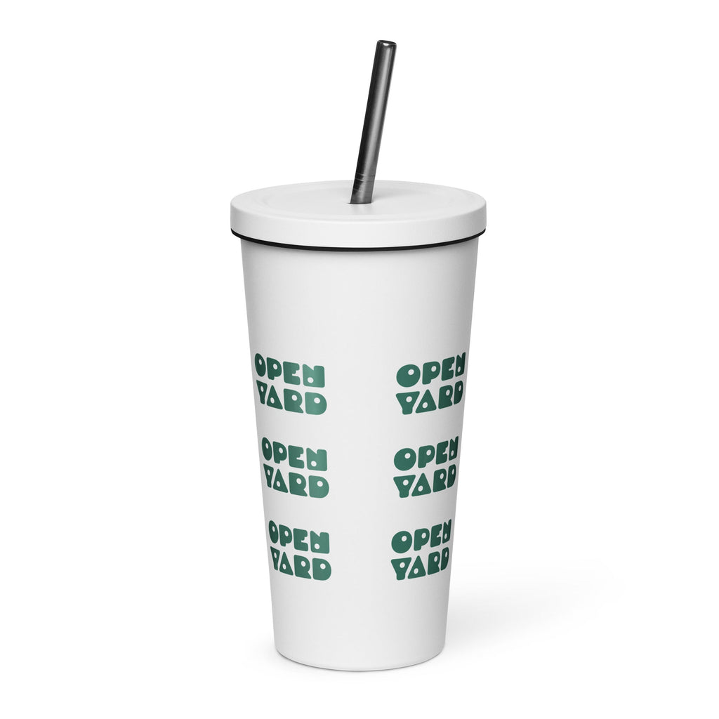 Insulated tumbler with a straw