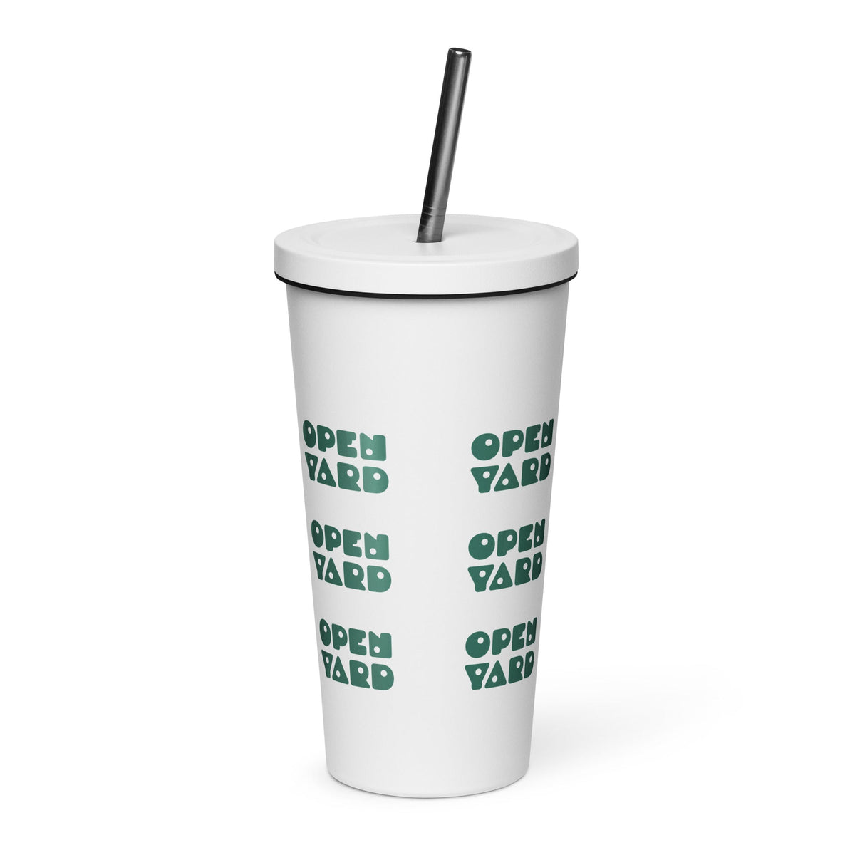 Insulated tumbler with a straw