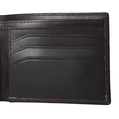 Premium Dark Brown Leather Wallet with ID Window – Sleek and Functional - CARDSWAP