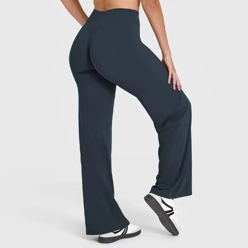 Sport Trousers Straight-Leg Pants Ultra Soft Butter Fabric Women's Mid-Waist Yoga Pants GYM Naked Feel Pilates Running
