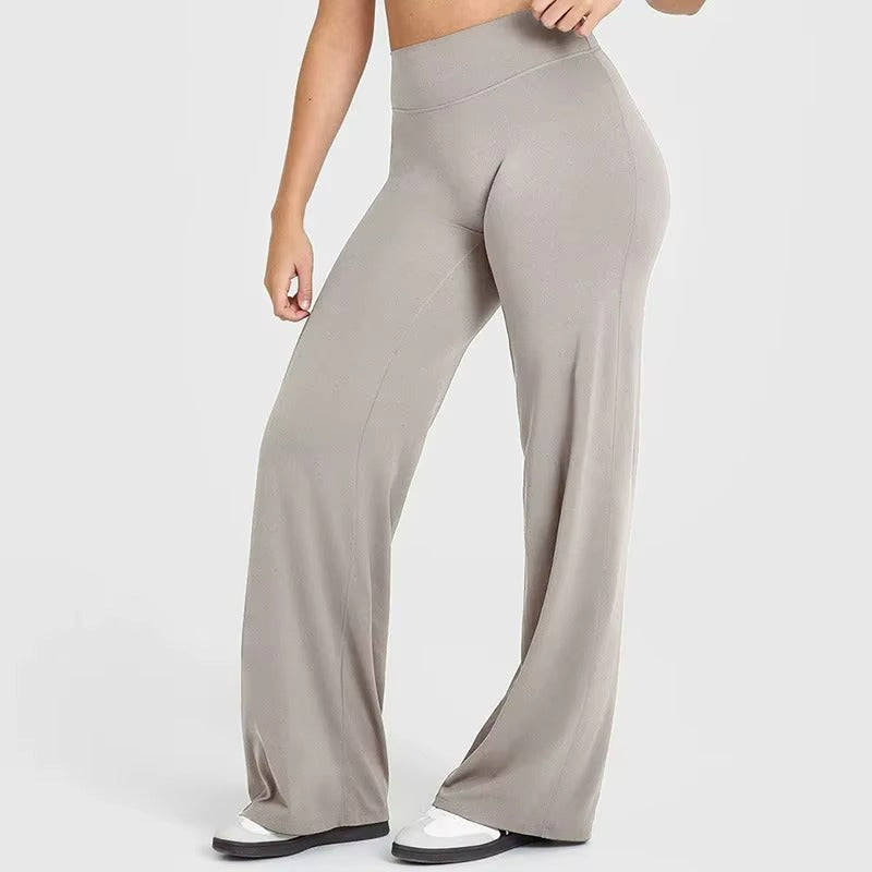 Sport Trousers Straight-Leg Pants Ultra Soft Butter Fabric Women's Mid-Waist Yoga Pants GYM Naked Feel Pilates Running