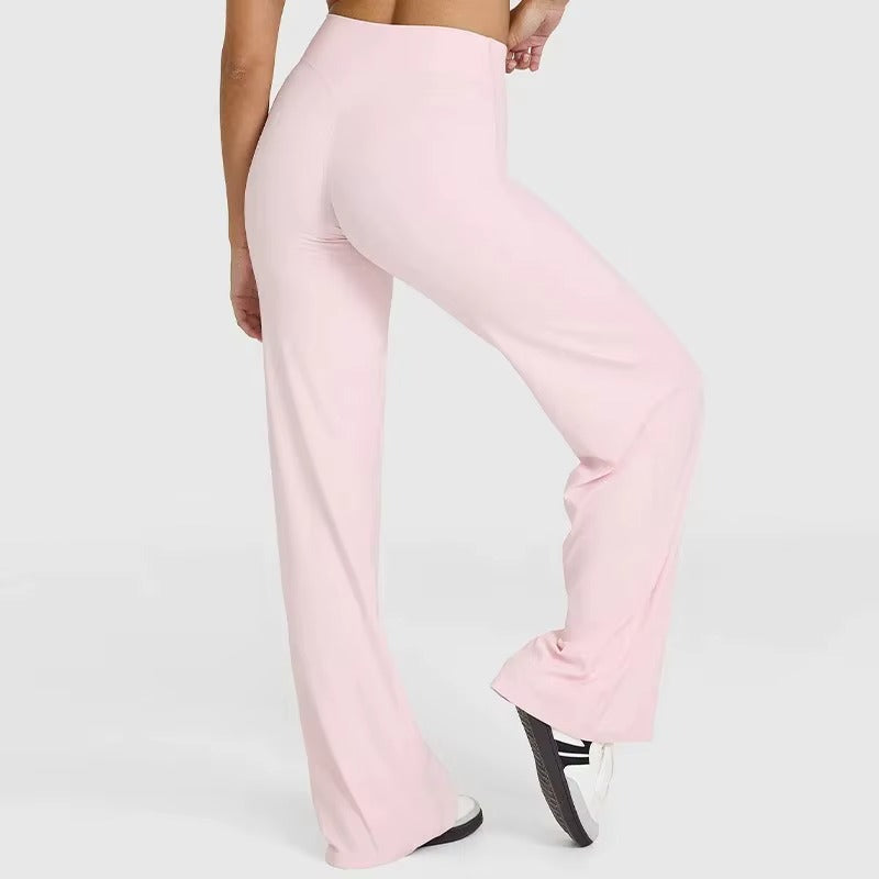 Sport Trousers Straight-Leg Pants Ultra Soft Butter Fabric Women's Mid-Waist Yoga Pants GYM Naked Feel Pilates Running