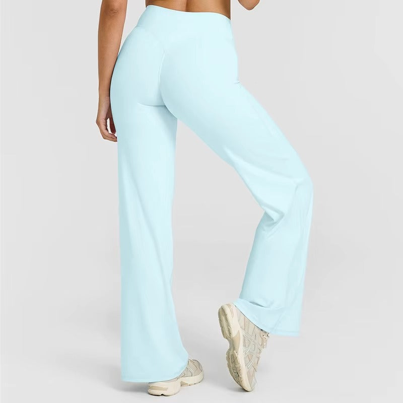 Sport Trousers Straight-Leg Pants Ultra Soft Butter Fabric Women's Mid-Waist Yoga Pants GYM Naked Feel Pilates Running