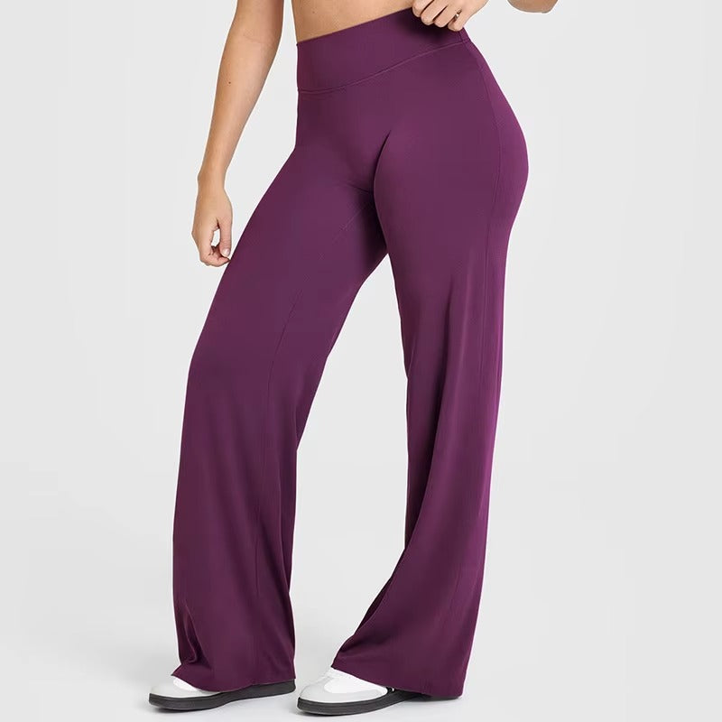 Sport Trousers Straight-Leg Pants Ultra Soft Butter Fabric Women's Mid-Waist Yoga Pants GYM Naked Feel Pilates Running
